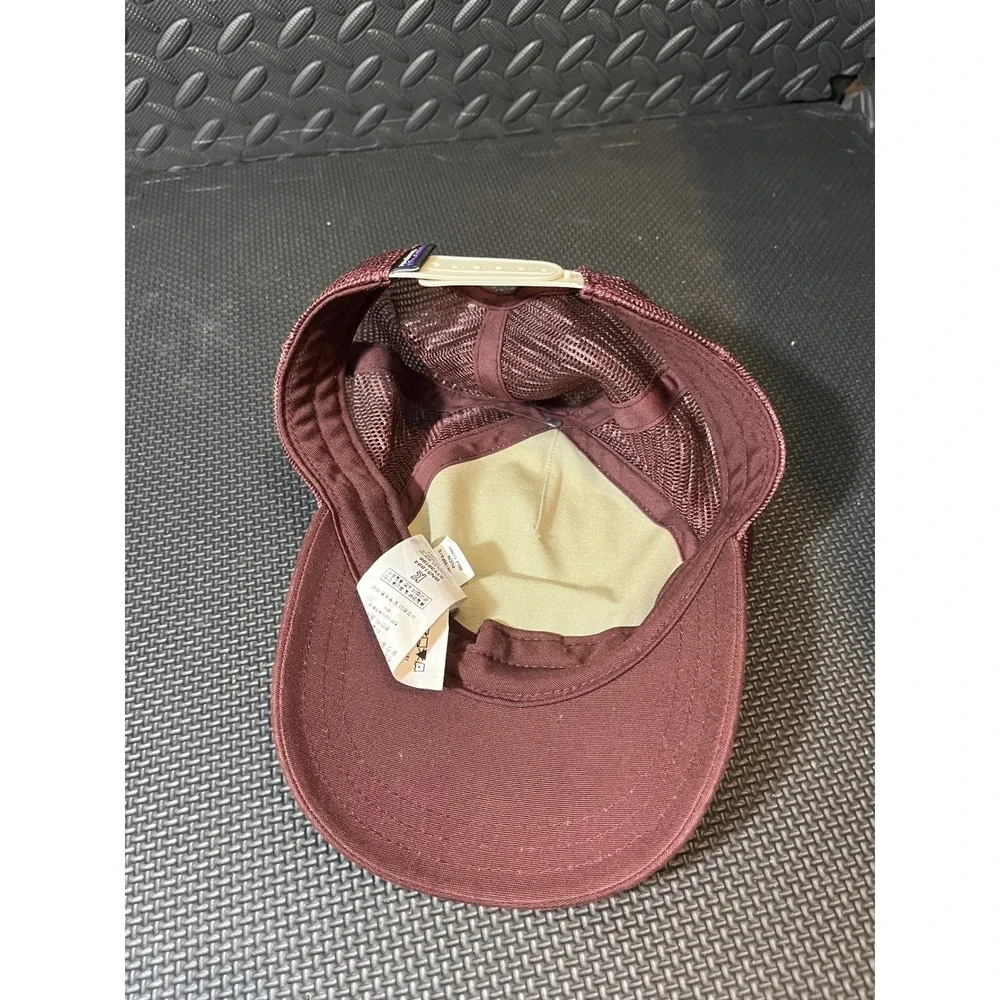 Patagonia Trucker Hat Unisex One Size Burgundy Tan Mesh Snapback STY38198
